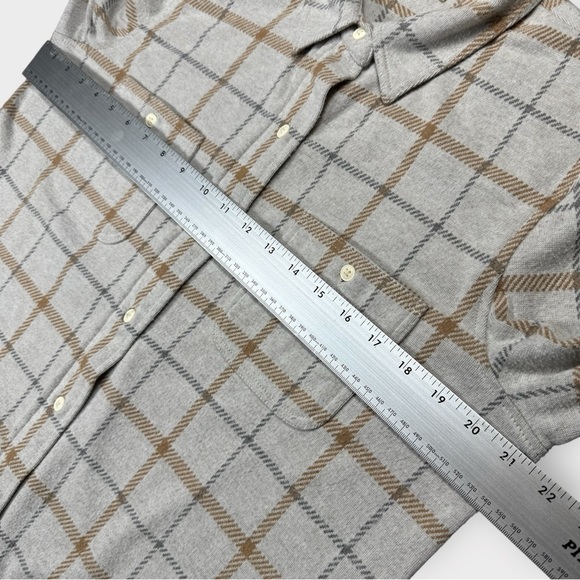 Faherty Women’s Large Legend Sweater Shirt Gray Brown Plaid Soft Knit Button Up - Picture 10 of 12